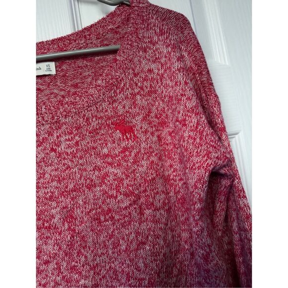 Abercrombie & Fitch Cardigan Sweater XS Women's Pink White Crew Heather Spring - Picture 3 of 5